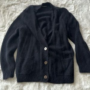 Black wool cardigan